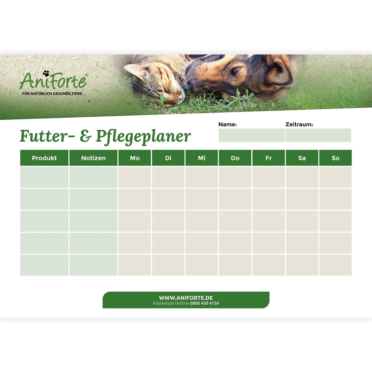 Futter- & Pflegeplaner - AniForte