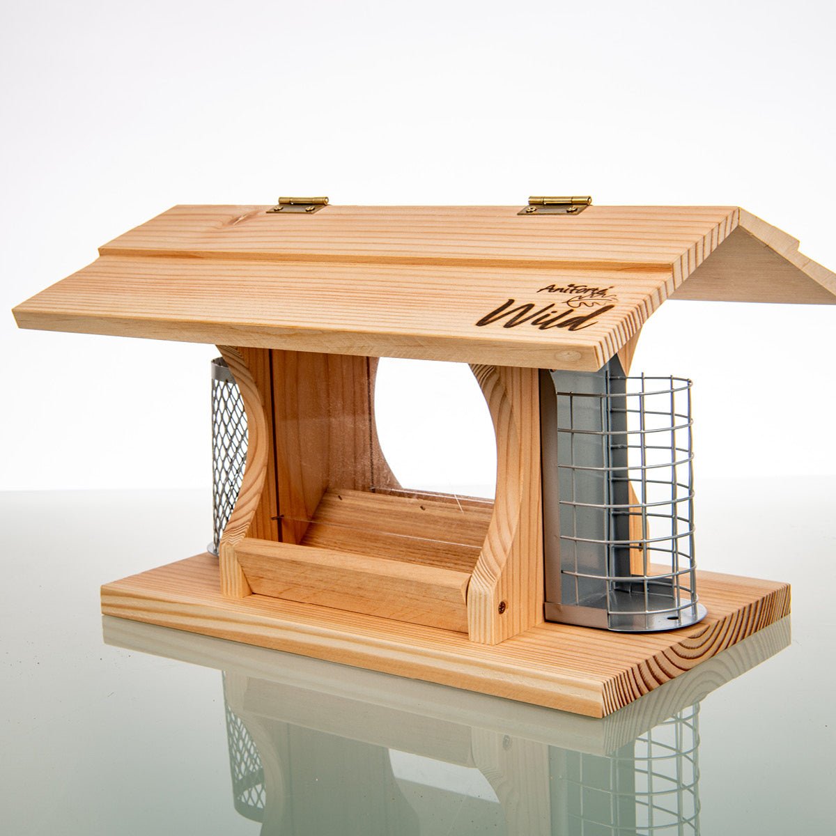 Futterhaus mit Standfuß für Wildvögel + 200 g Futter - AniForte
