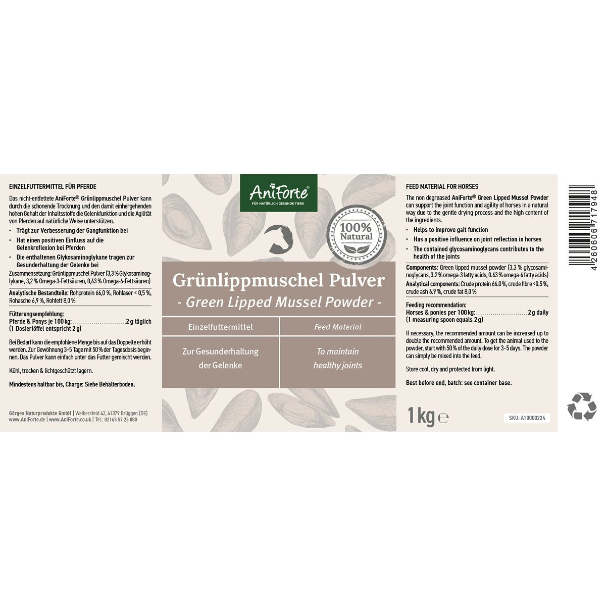Grünlippmuschel Pulver - AniForte