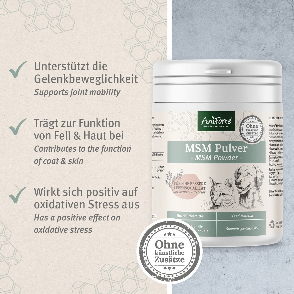 MSM Pulver für Hunde & Katzen - AniForte