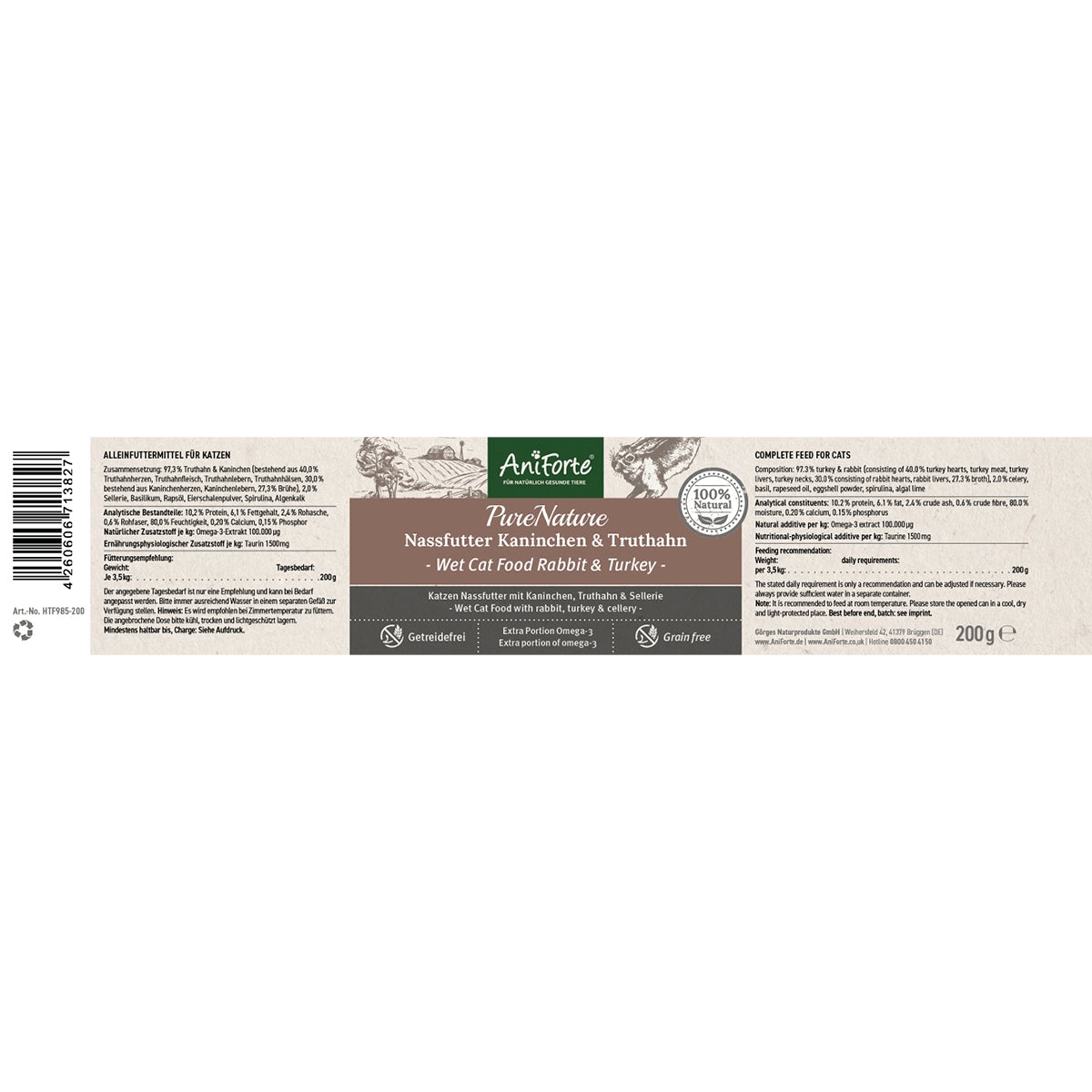 Nassfutter Kaninchen & Truthahn – ehemals WildRabbit - AniForte