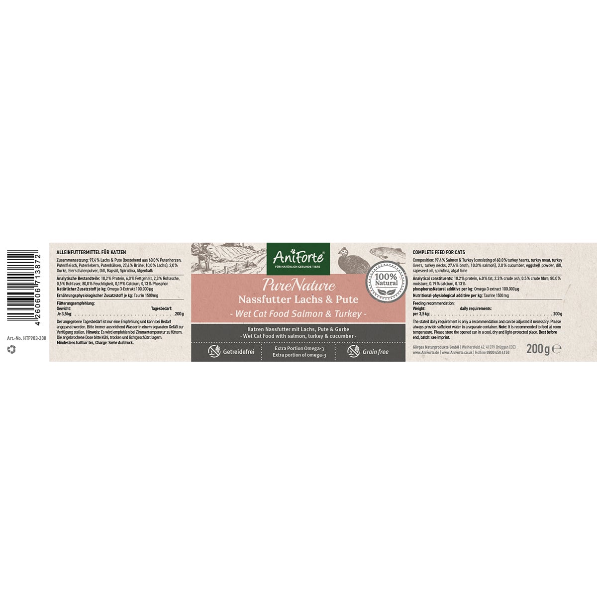 Nassfutter Lachs & Pute – 6x200g Aktionspaket - AniForte
