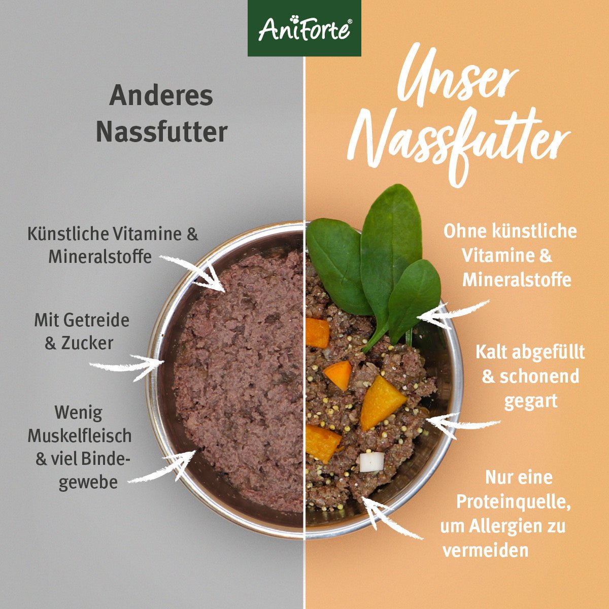 Nassfutter WildBuffalo – "Büffel mit Spinat" - AniForte