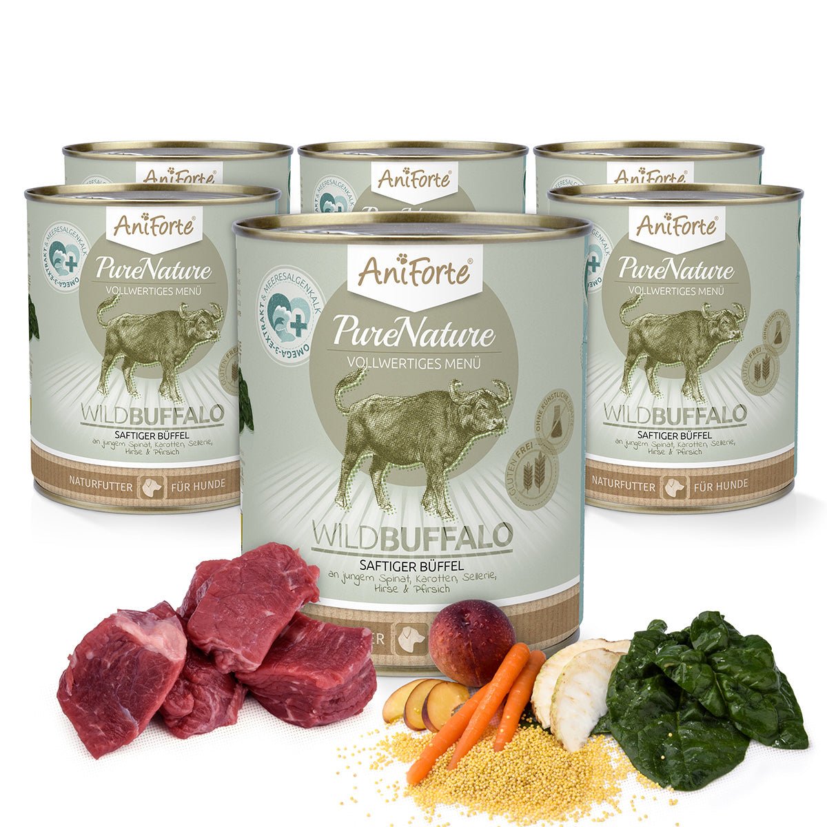 Nassfutter WildBuffalo – "Büffel mit Spinat" - AniForte